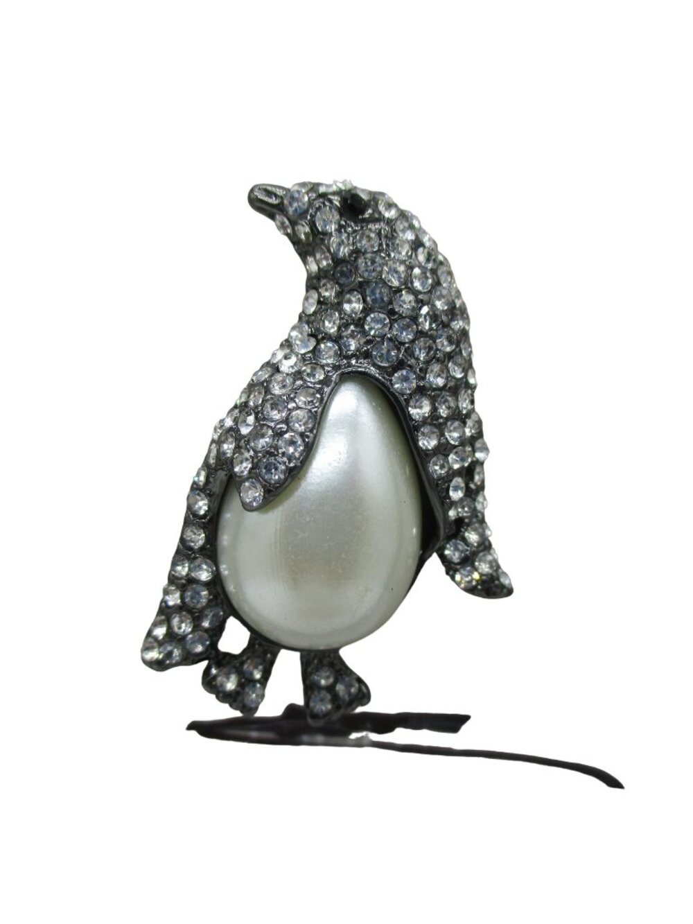 CHICO'S Charming Pearl Crystal Penguin Pin NWT $45 Zoo Natural Wildlife Planet
